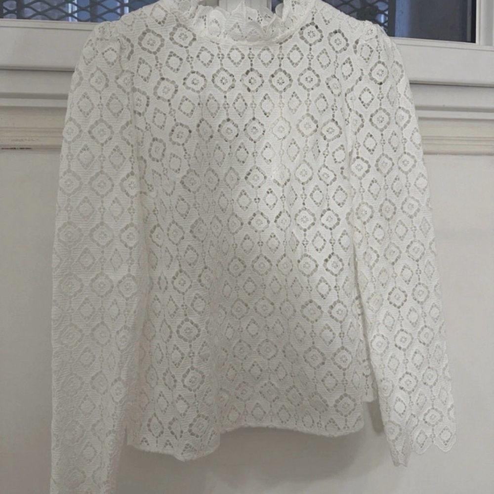 Sezane Eglantine White Blouse Size S Eu 36 NWT - Picture 5 of 7
